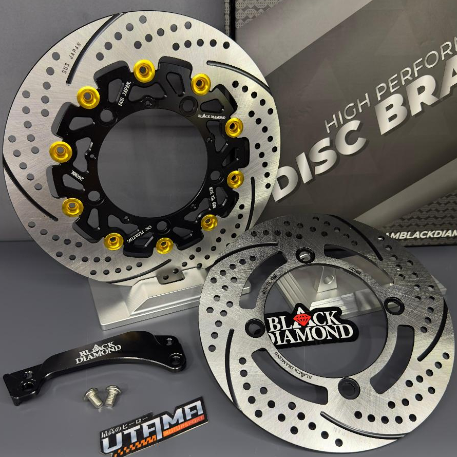 Paketan Disc Piringan Cakram Depan Belakang PCX-160 | PCX160 ABS | PCX160 CBS Disc Black Diamond VED