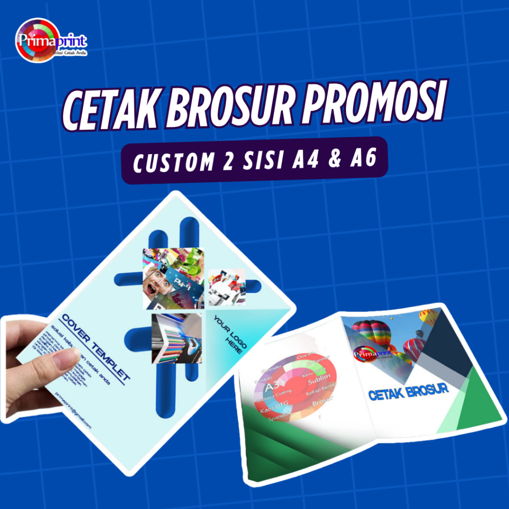 

Cetak Brosur Promosi Custom 1 & 2 Sisi A4 & A6 | Printing Flyer Berwarna Desain Sendiri