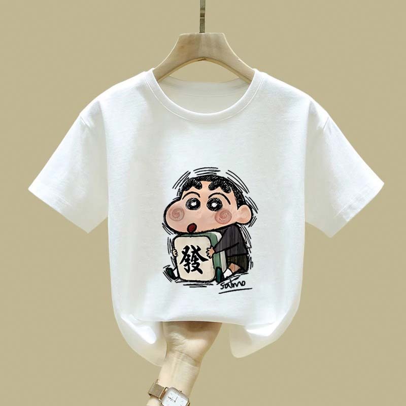 JiOJiO Pola cetak kartun kasual Korea bermain mahjong  pakaian anak baju anak perempuan baju anak la