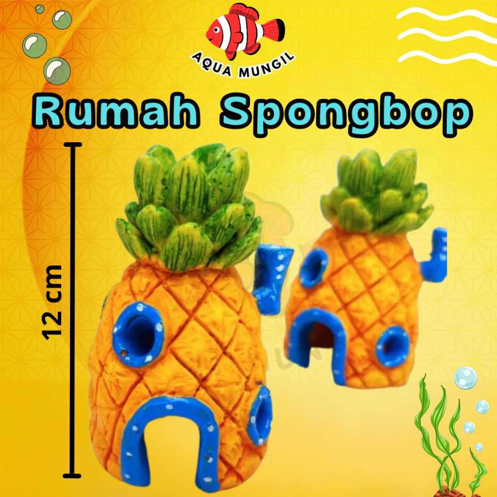 Miniatur Rumah spongbob aquarium Aquascape