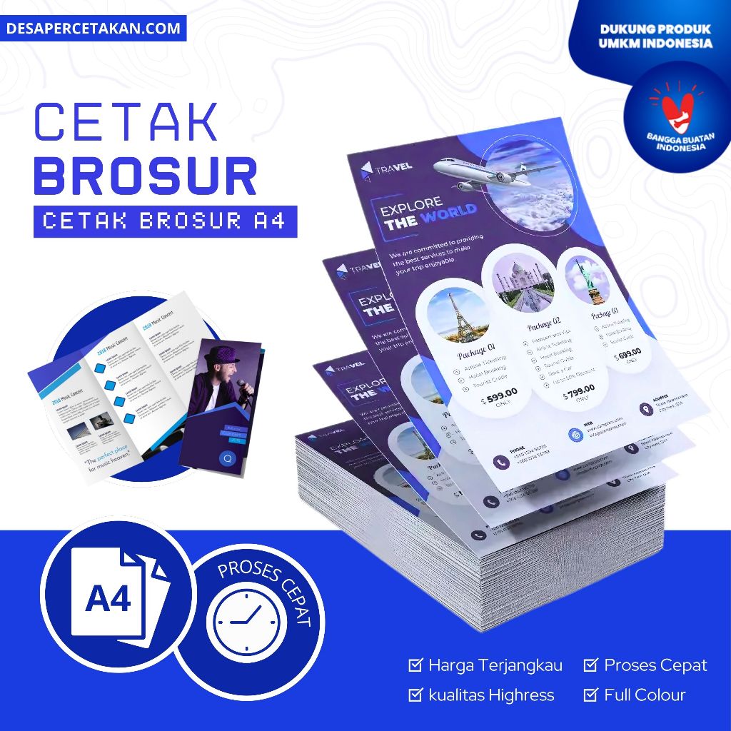 

Cetak Brosur Berwarna Bahan Art Paper Ukuran A4 1 Rim - SATU SISI - Azagi Print