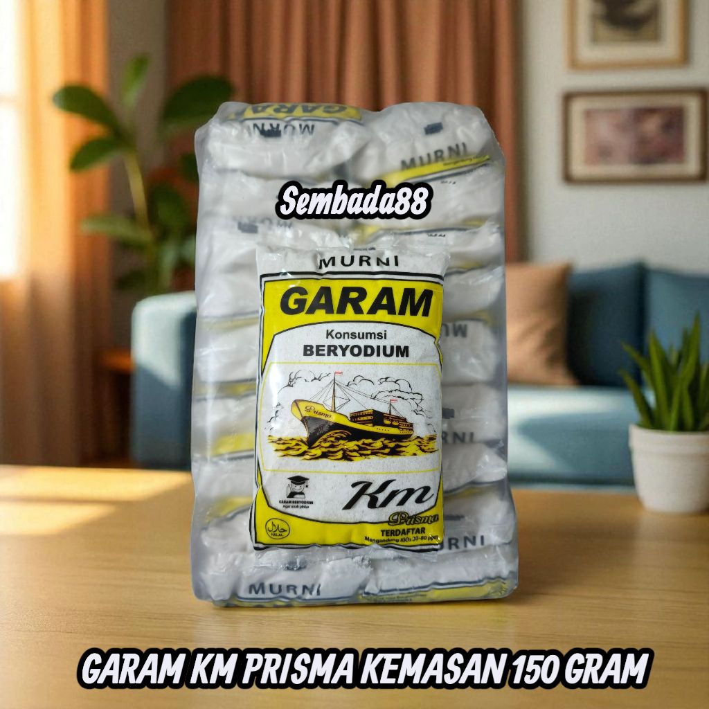 

10 PCS GARAM MASAK MURNI BERYODIUM CAP KM PRISMA 150 GRAM / GARAM / GAREM / GARAM DAPUR