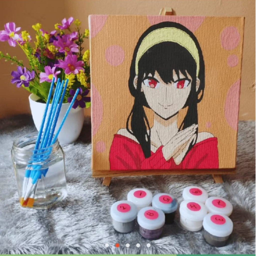 

Paint by Number Anime Spy x Family Yor Yoru Forger - DIY Kit Melukis Kanvas 20x20 cm Lengkap Frame - Siap Lukis / Canvas Painting Kit