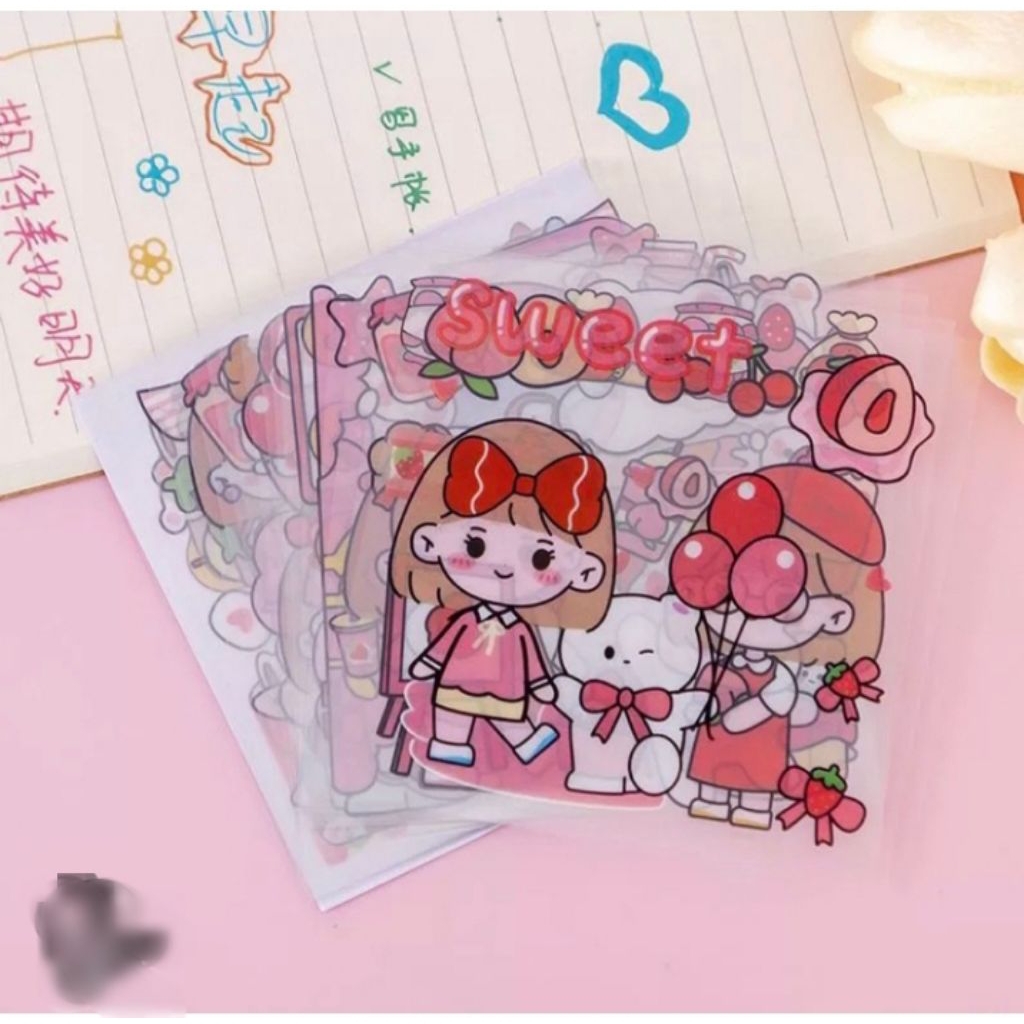 

Stiker momo 5 lembar campuran warna