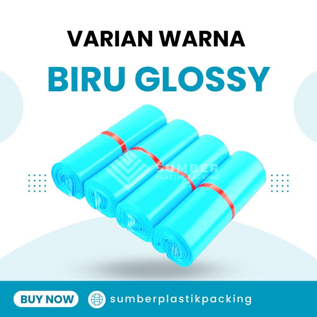 

Plastik Packing Polymailer 25x35 Warna Biru Glossy isi 100 Pcs Murah