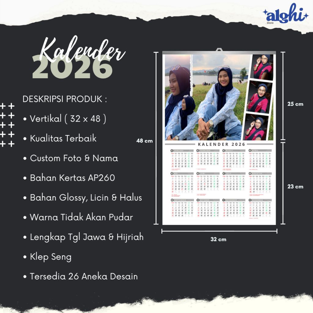 

Kalender Custom 2026 || Vertikal Desain 32 x 48