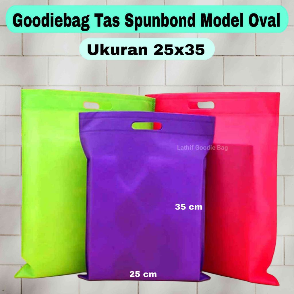 

Tas Oval (1Kodi isi 20 PCS) Uk 25x35 Ketebalan Kain 75 Gsm Dan 65gsm / Goodie Bag / Tas Kain Polos