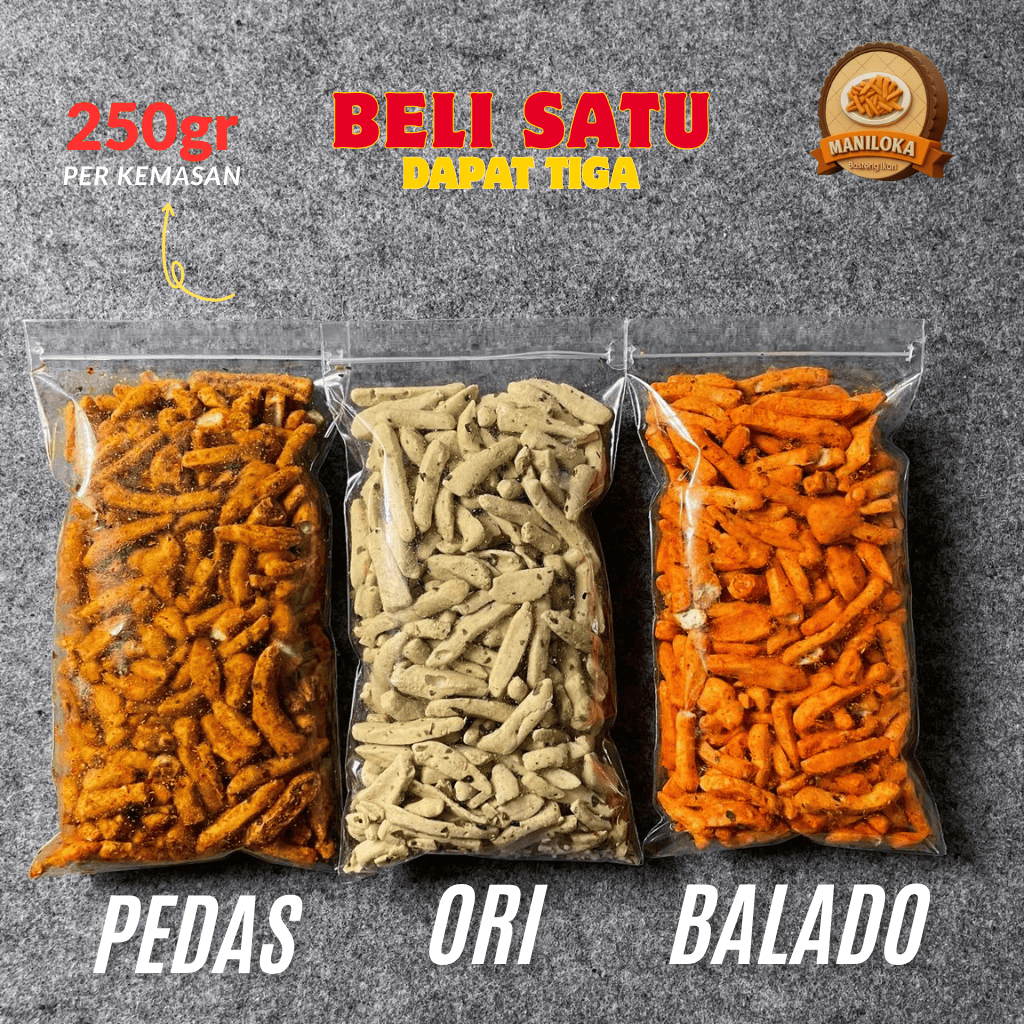

Basreng Beli 1 Dapat 3 Varian Rasa Berbeda Bundling 750gr Cemilan Baso Goreng