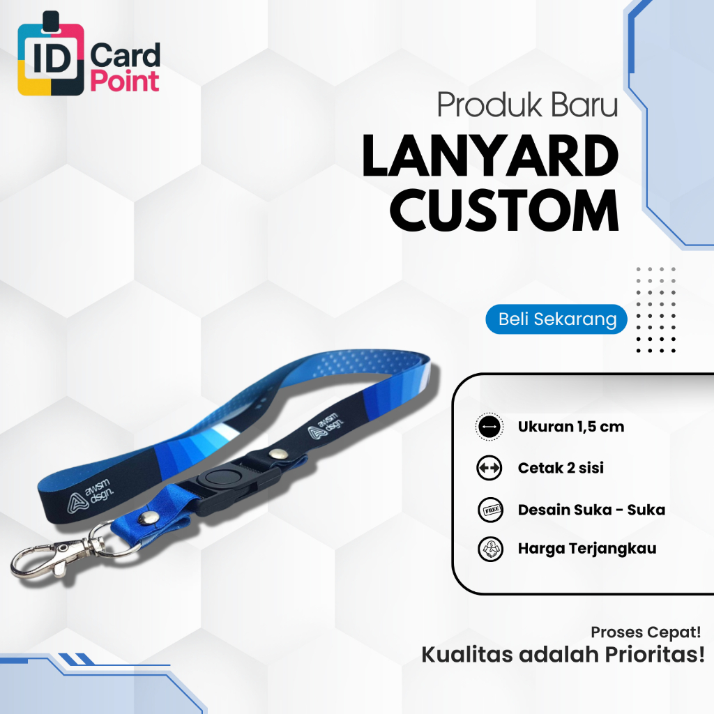 

Custom Lanyard 1,5cm Full Colour Kualitas Premium Desain Bebas Request