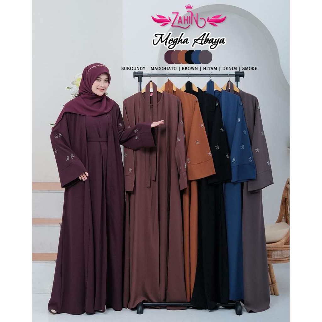 MEGHA ARCHILA Gamis Set Outer Bahan Sabrina mix Swarosky ORI by Zahin/ Archila Set Outter Zahin Coll