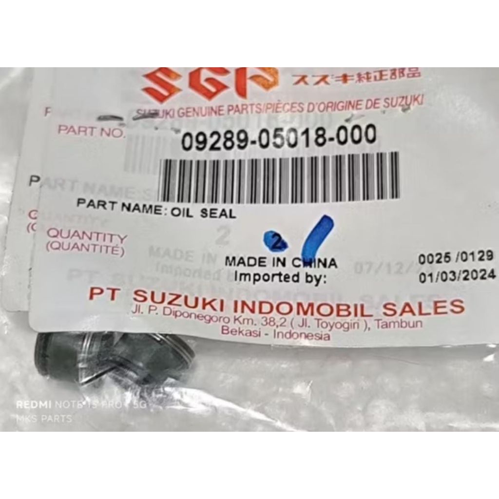 Seal Klep Suzuki Thunder 125 Original SGP 09289-05018-000