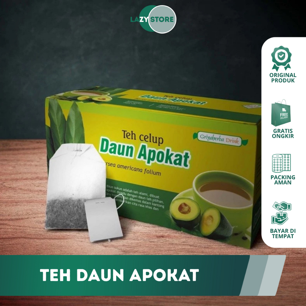 

Teh Daun Apokat Griya Herba Minuman Herbal Celup Daun Alpukat Isi 20 Kantong Sachet Box Mengobati Batu Ginja Rematik Sakit Kepala Nyeri Lambung kejang Kolesterol