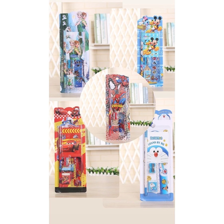 

SET ALAT TULIS 5 IN 1/ PENGGARIS MOTIF KARAKTER/ STATIONERY SET KARAKTER / PERLENGKAPAN BELAJAR ANAK