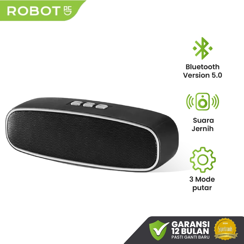 ROBOT Speaker Bluetooth Mini Kecil Speaker Bluetooth Chip 5.0 Suara Jernih Super Bass Daya 5W Batera