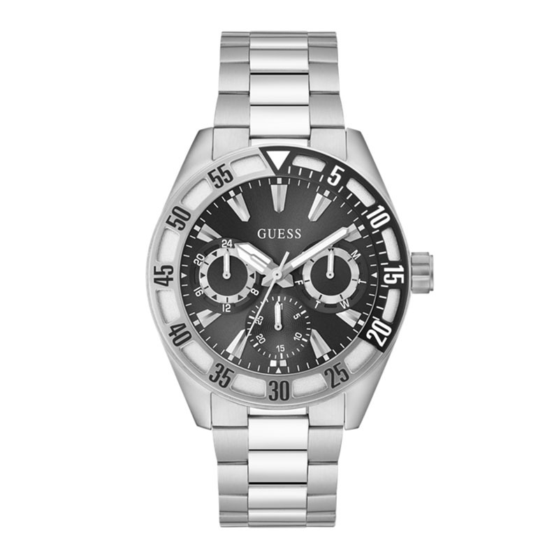 JAM TANGAN PRIA GUESS LETTERMAN ORIGINAL GUESS GW0904G1 0904 GUESS GW0904 STAINLESS STEEL SILVER BLA
