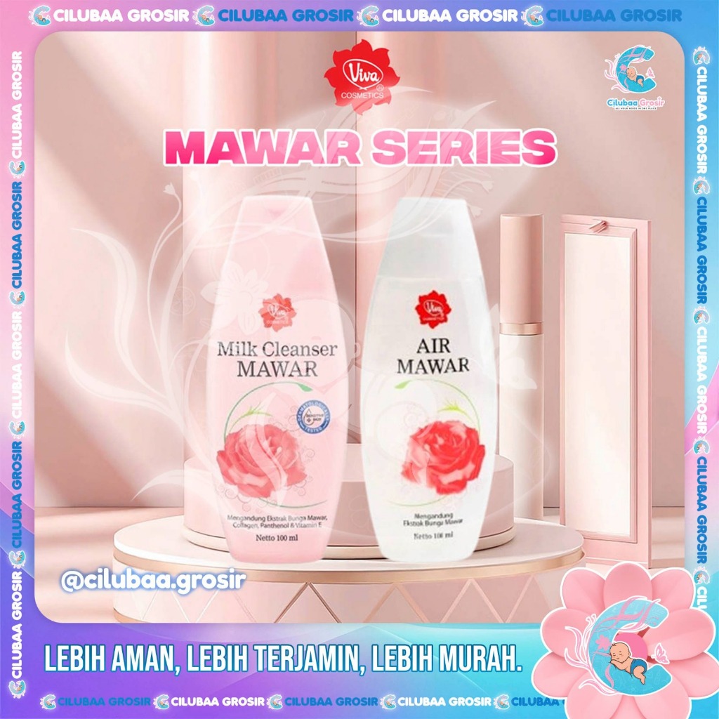 VIVA Mawar Series || Milik Cleanser Mawar || Air Mawar Viva || With VIT E, Collagen & Panthenol