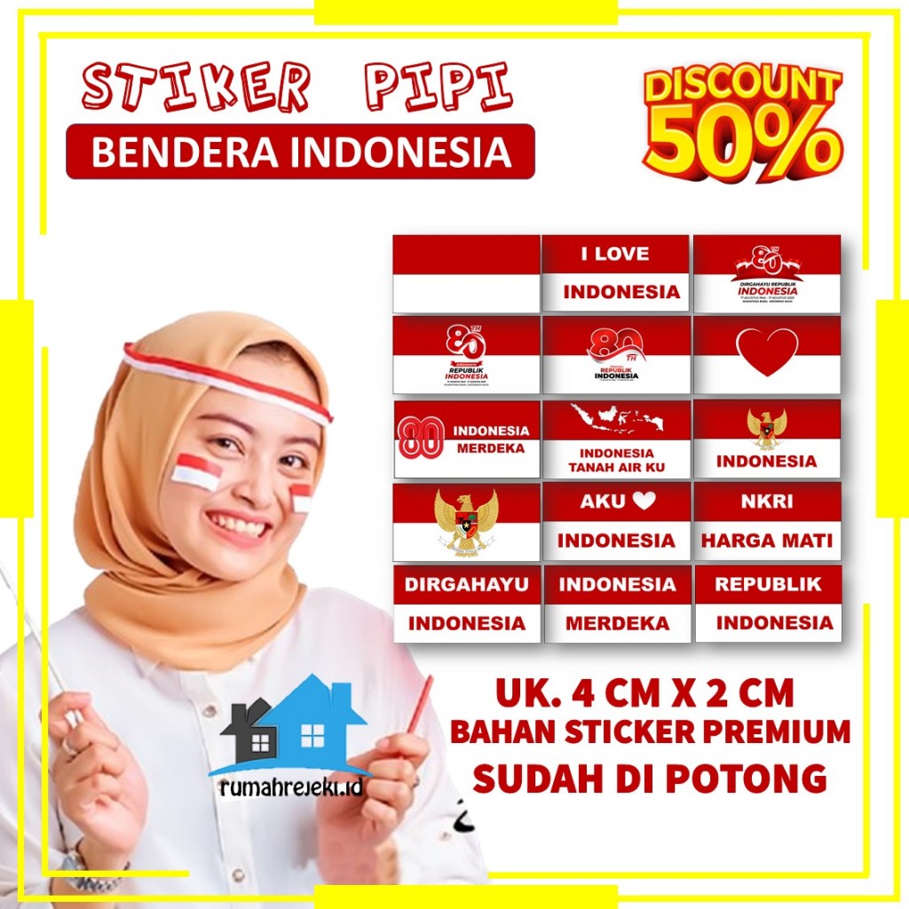 

Stiker Pipi Merah Putih Sudah Di Potong / Stiker Agustusan / Stiker Bendera Mera Putih Murah