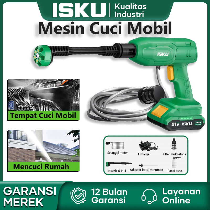 Isku Jet Cleaner Mesin Cuci Mobil Alat Cuci Motor Penyemprot Portabel Listrik Jet Cleaner Mesin Cuci