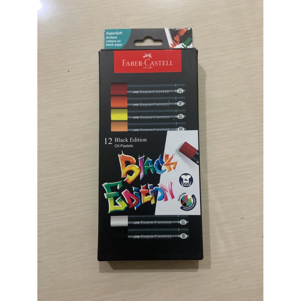 

[New] Oil Pastel Faber Castell 12 Colors Black Series / Crayon 12 Warna Black Edition