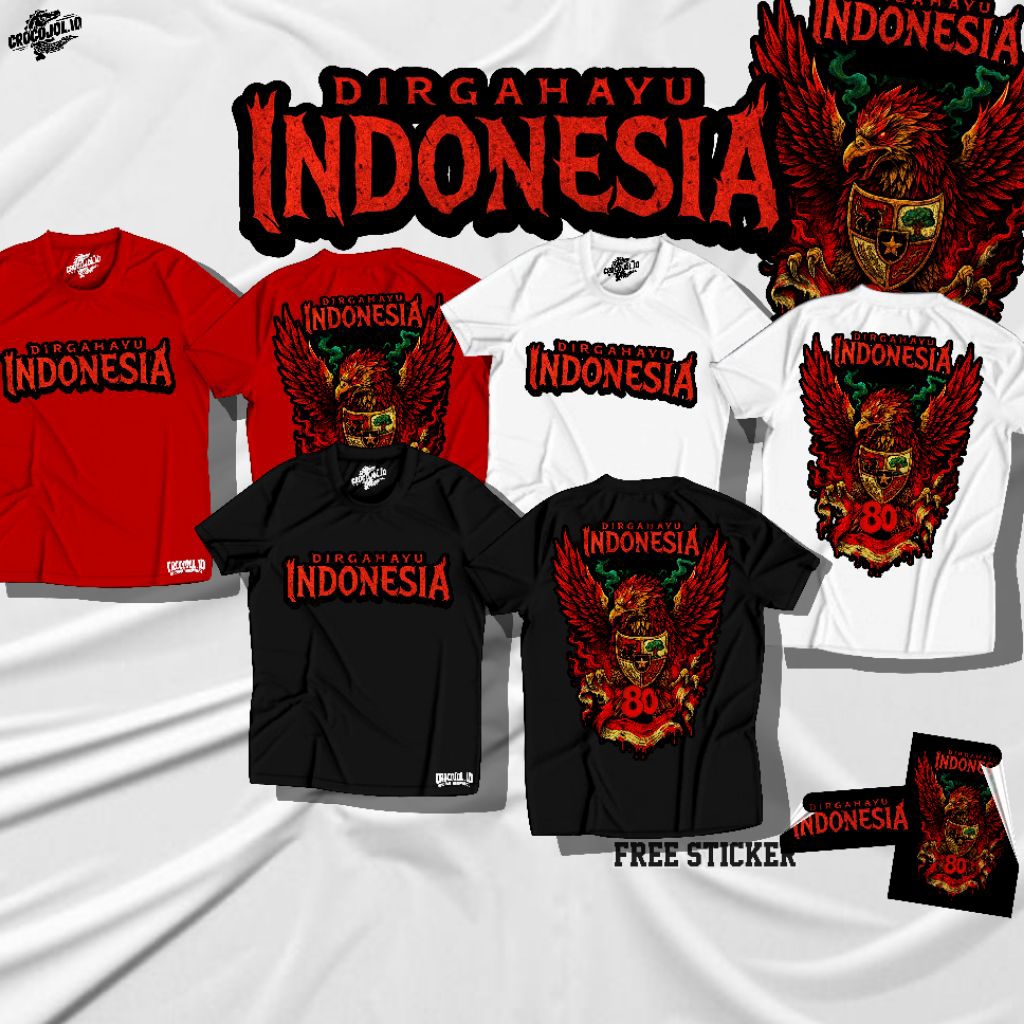 Kaos Dirgahayu 80Th Indonesia HUT RI