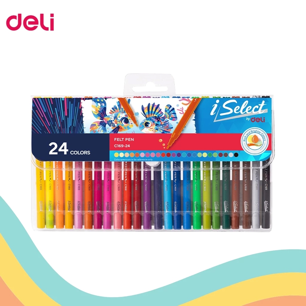 

FELT PEN DELI 24 WARNA C169-24 (1 SET)