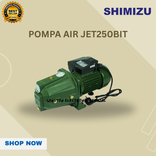 SHIMIZU JET 250 BIT Pompa Air Sumur Dangkal maksimal kedalaman 11 Meter Non Otomatis/100% ORIGINAL