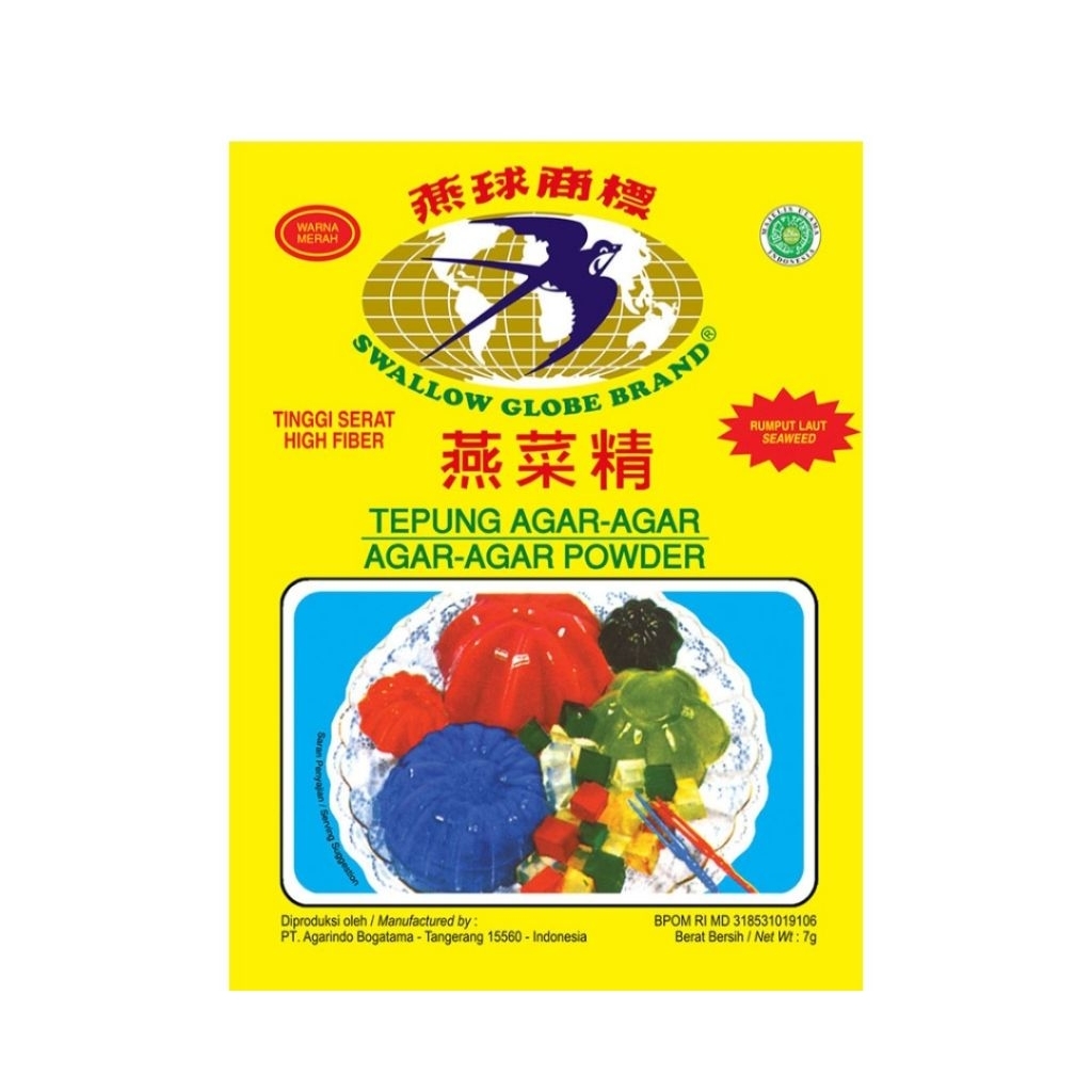 

Swallow Globe Tepung Agar-Agar Merah 7 g
