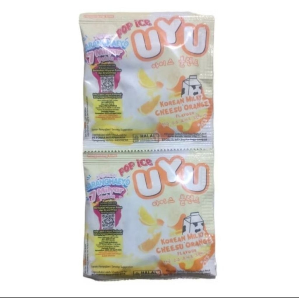 

promo pop ice UYU korean milky 1 renceng isi 10 saset