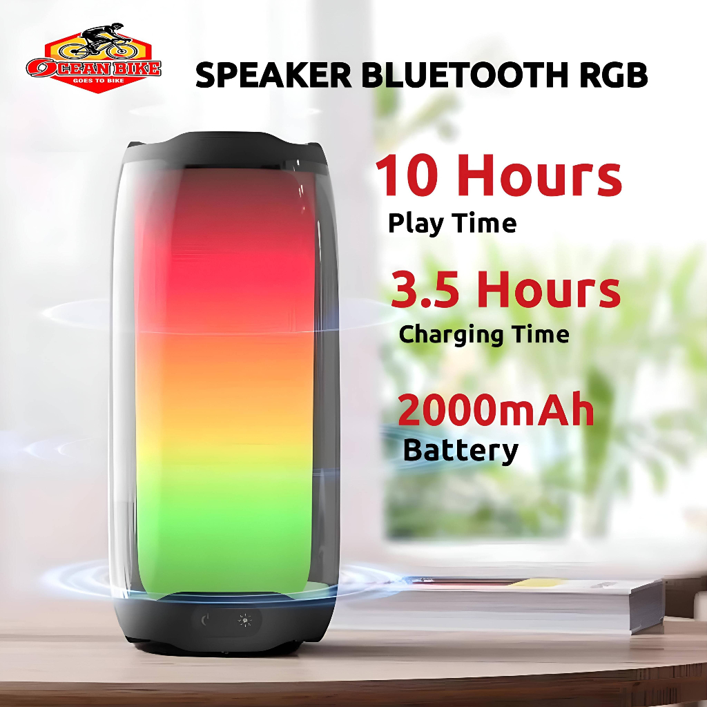 SilverCrest Speaker Portable Bluetooth Waterproof Lampu RGB LED Light Show Super Bass