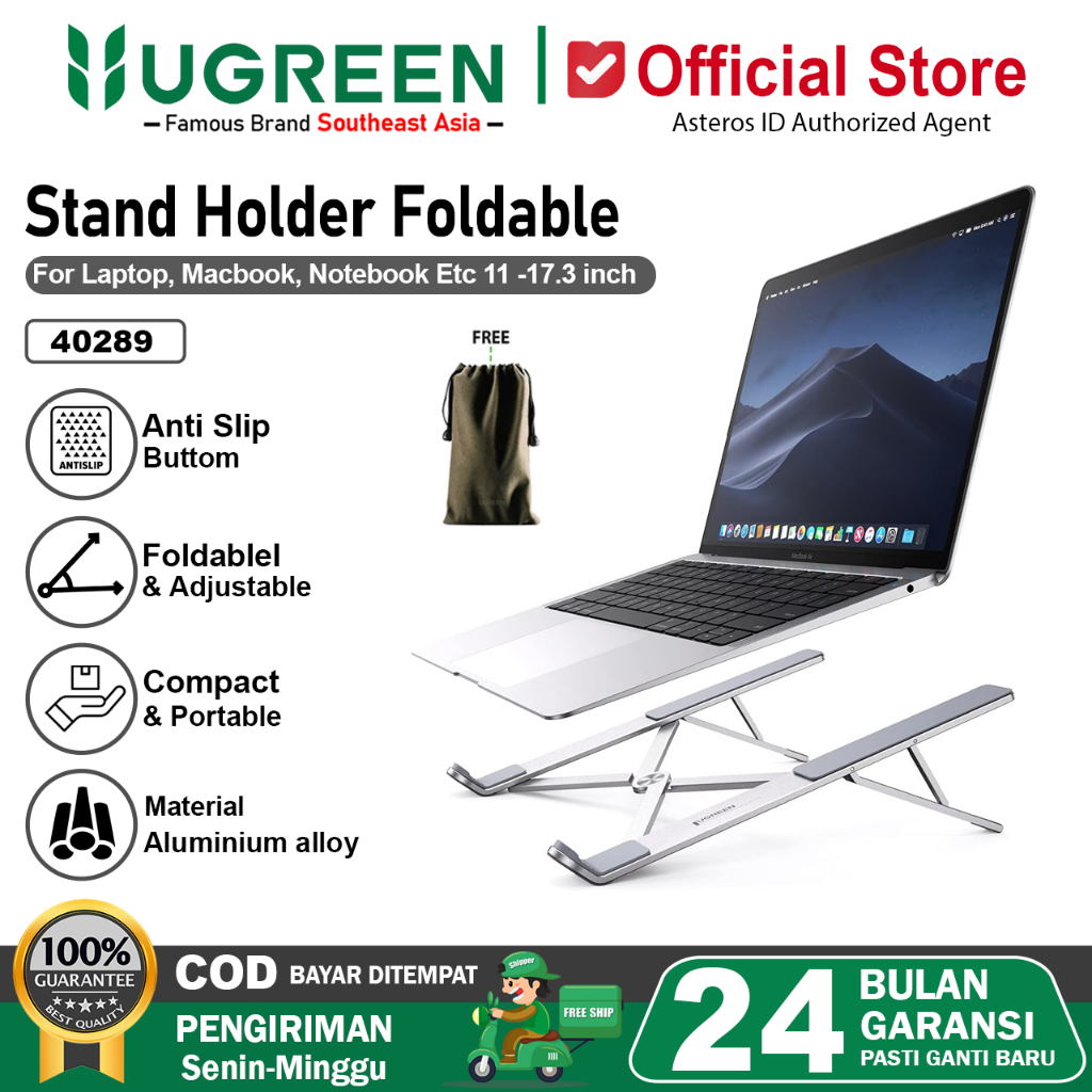 UGREEN Stand Holder Foldable Full Aluminum Dudukan Laptop, Ipad, Macbook