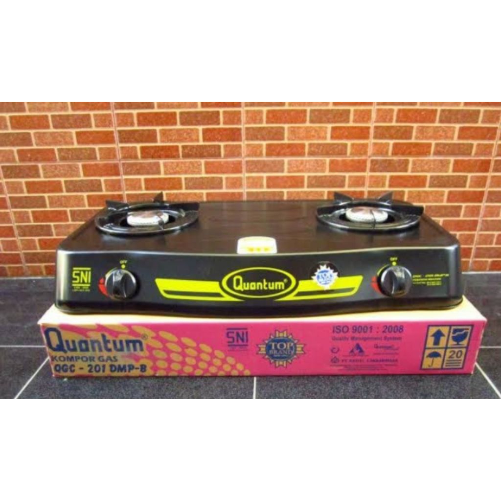 kompor quantum 2 tungku hitam