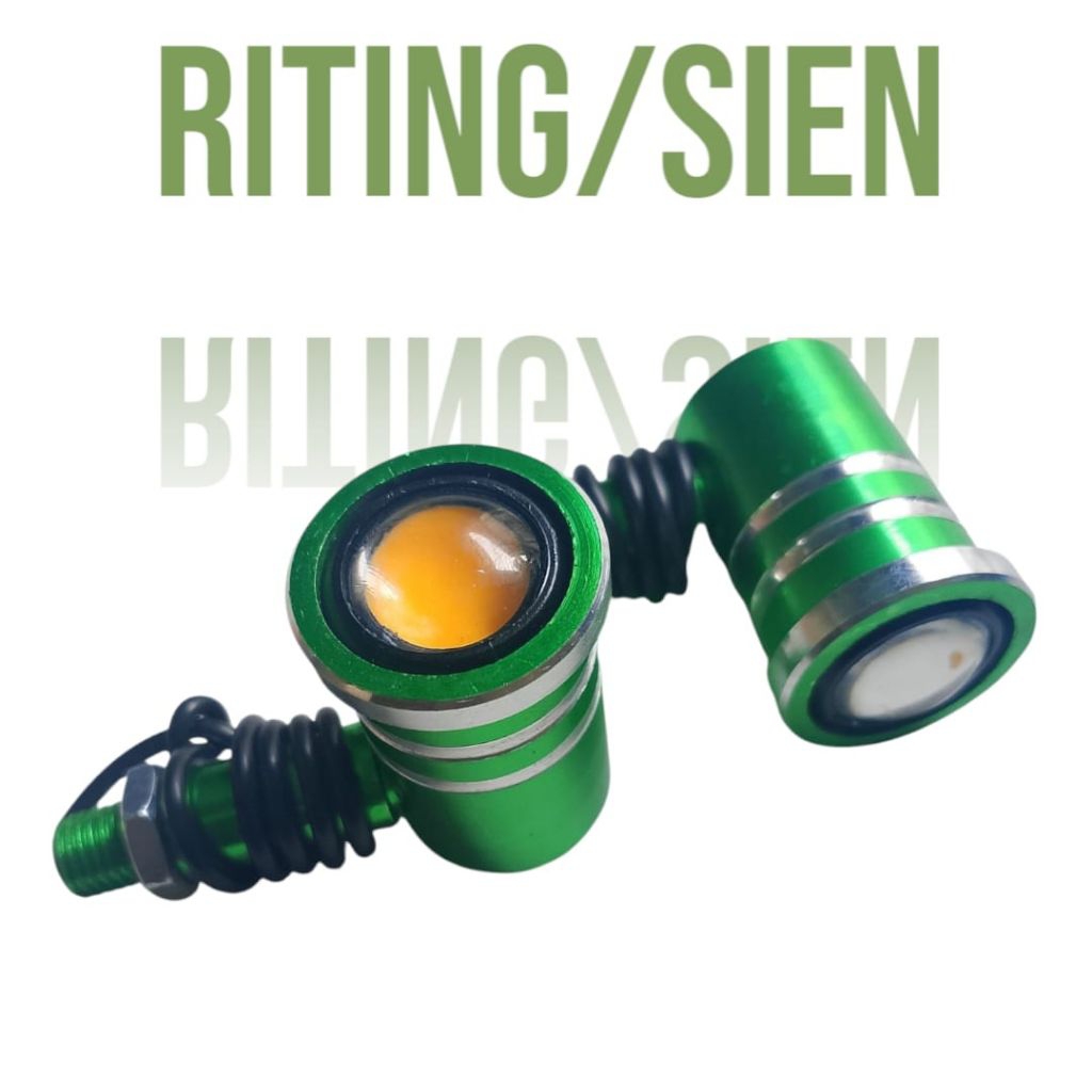 Riting Led CB Warna Almunium Model Stainless Nyala Kuning Sein Led CB Warna Model Stainless Nyala Ku