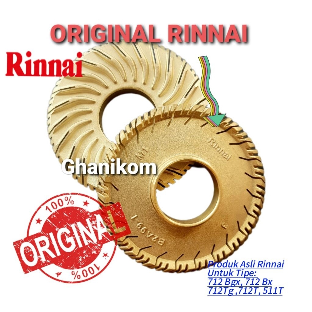 Kuningan kompor Rinnai RI 712 BGX - RI 602 BGX - burner Rinnai original Tornado 712bgx