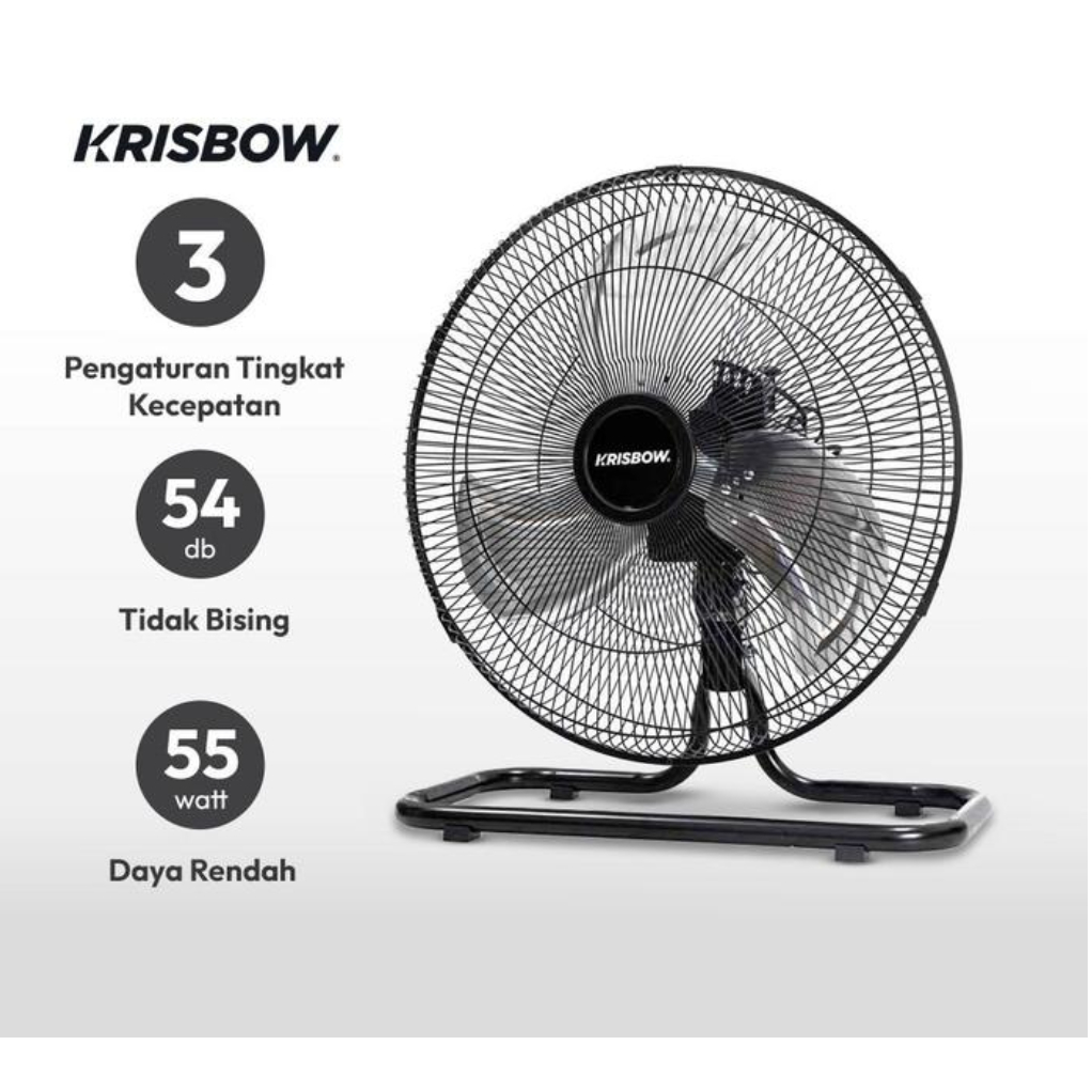 KRISBOW Kipas Angin Industrial 16 Inci 2in1 – 55 Watt Kuat & Hemat Daya |Bisa Duduk & Tempel Dinding