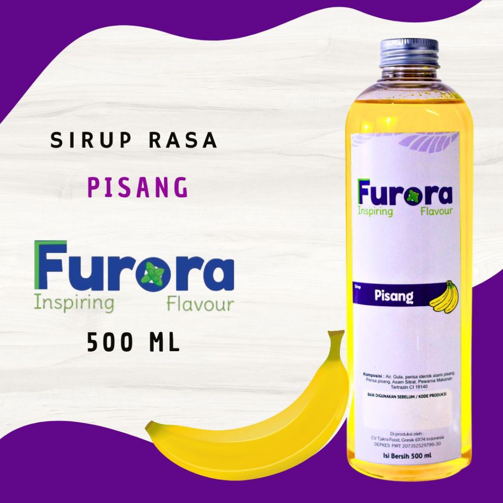 

Sirup Pisang - Furora Syrup 500 ml l Sirup Cafe l Banana Syrup