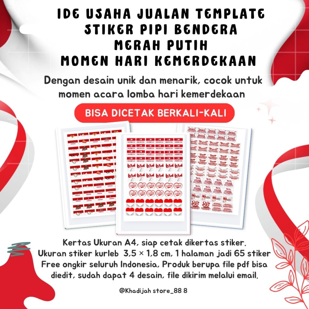 

Template stiker pipi bendera merah putih