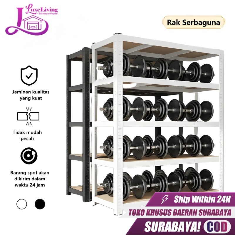 [Surabaya Express]Rak Besi Siku 6 Susun Rak Gudang Serbaguna Rak Gudang Rak Dapur Rak Supermarket Ra