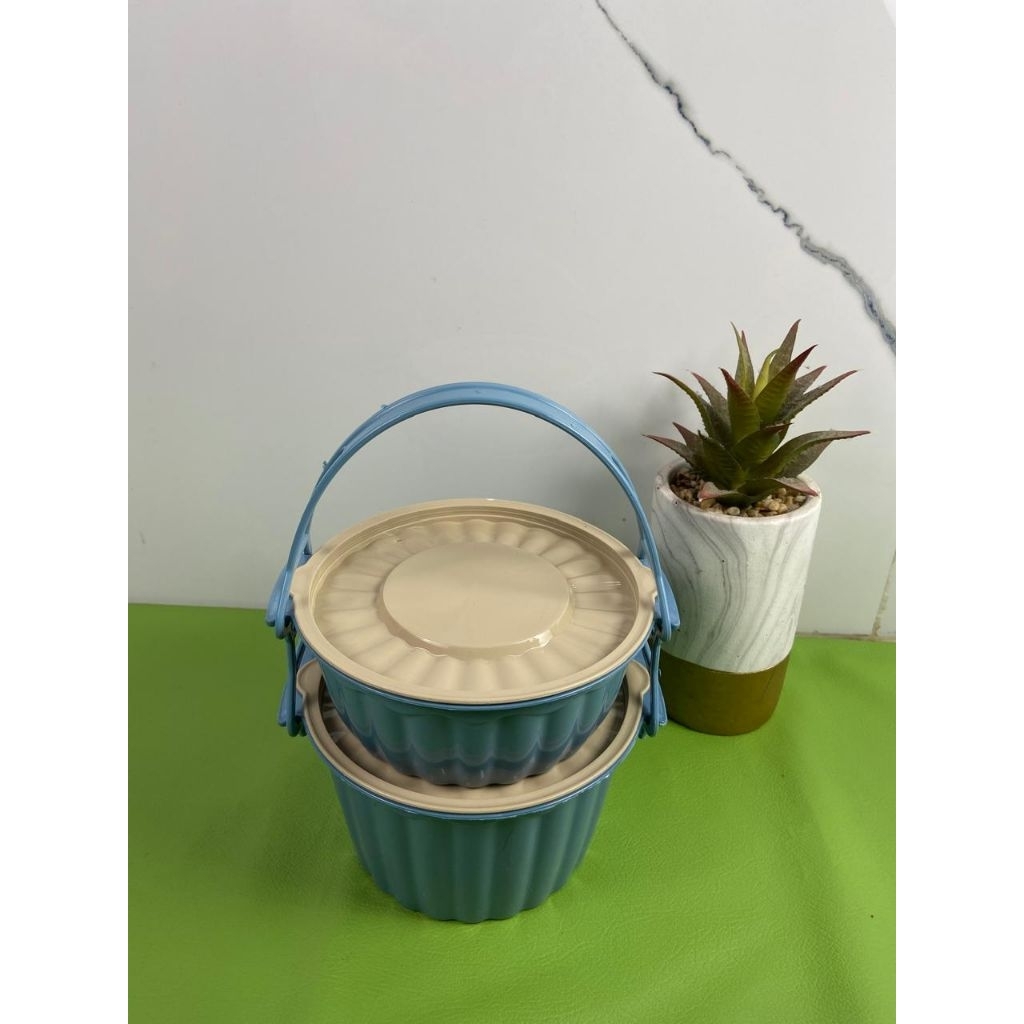 (6 pcs) RANTANG SUSAN 2 SUSUN TAMIYA BULAT DAN SEGI /RANTANG MAKANAN 1 SET 2 SUSUN BAHAN PLASTIK TEB