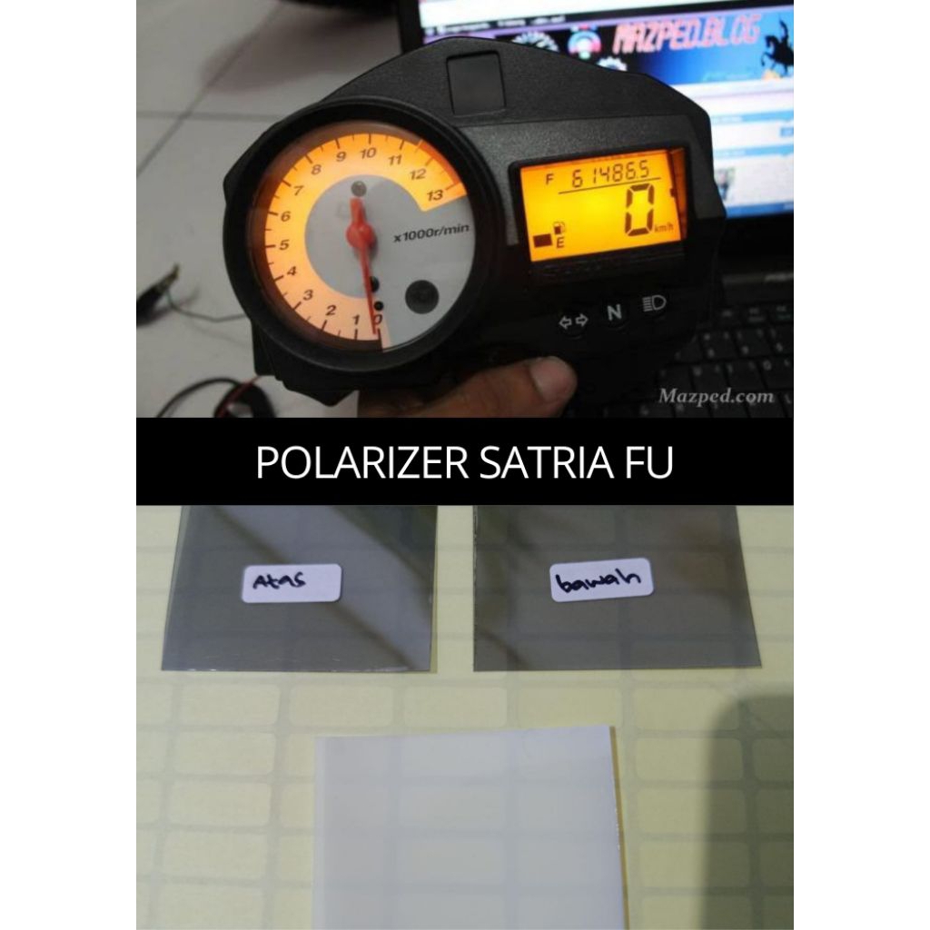 polaris polarizer polariser LCD spedometer Suzuki Satria Fu