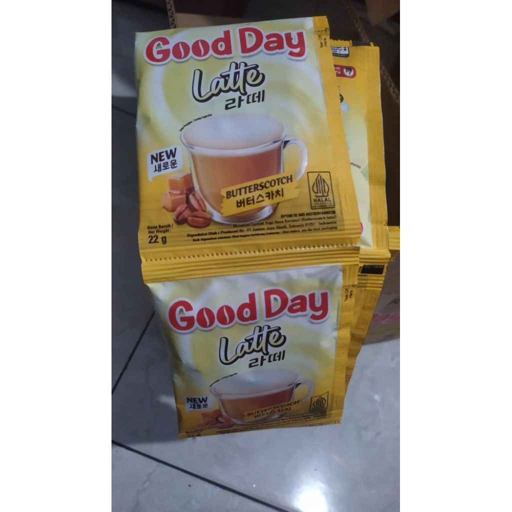 

Good Day Latte Butterscotch 1 Renteng isi 10 Sachet