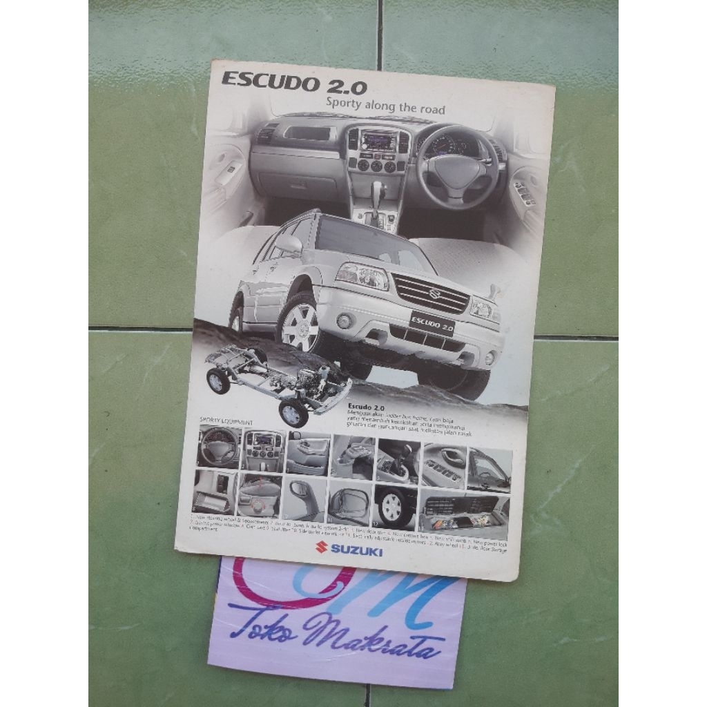 brosur iklan original mobil Suzuki ESCUDO 2.0 jadul lawas lama
