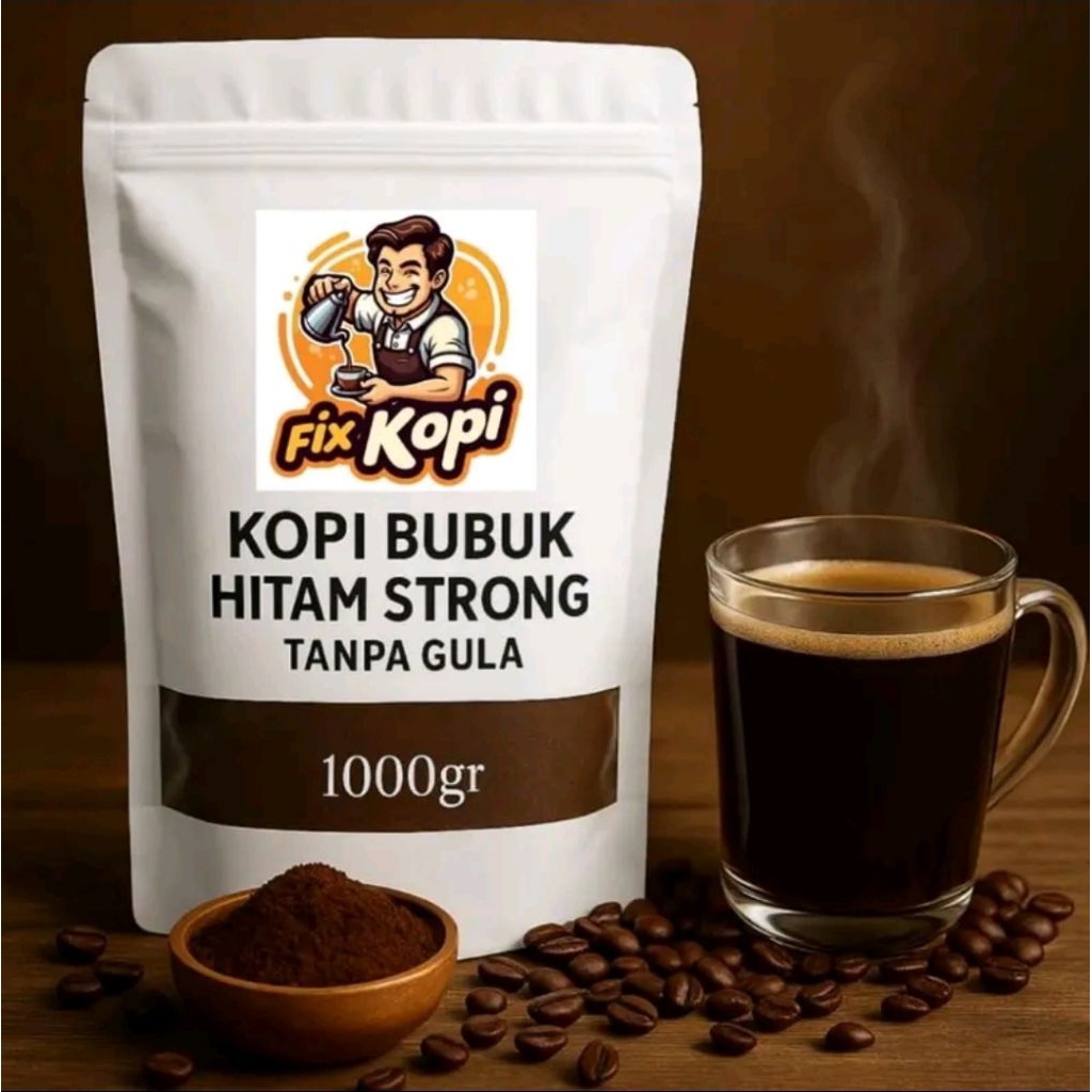 

Kopi bubuk hitam premium 1kg tanpa gula