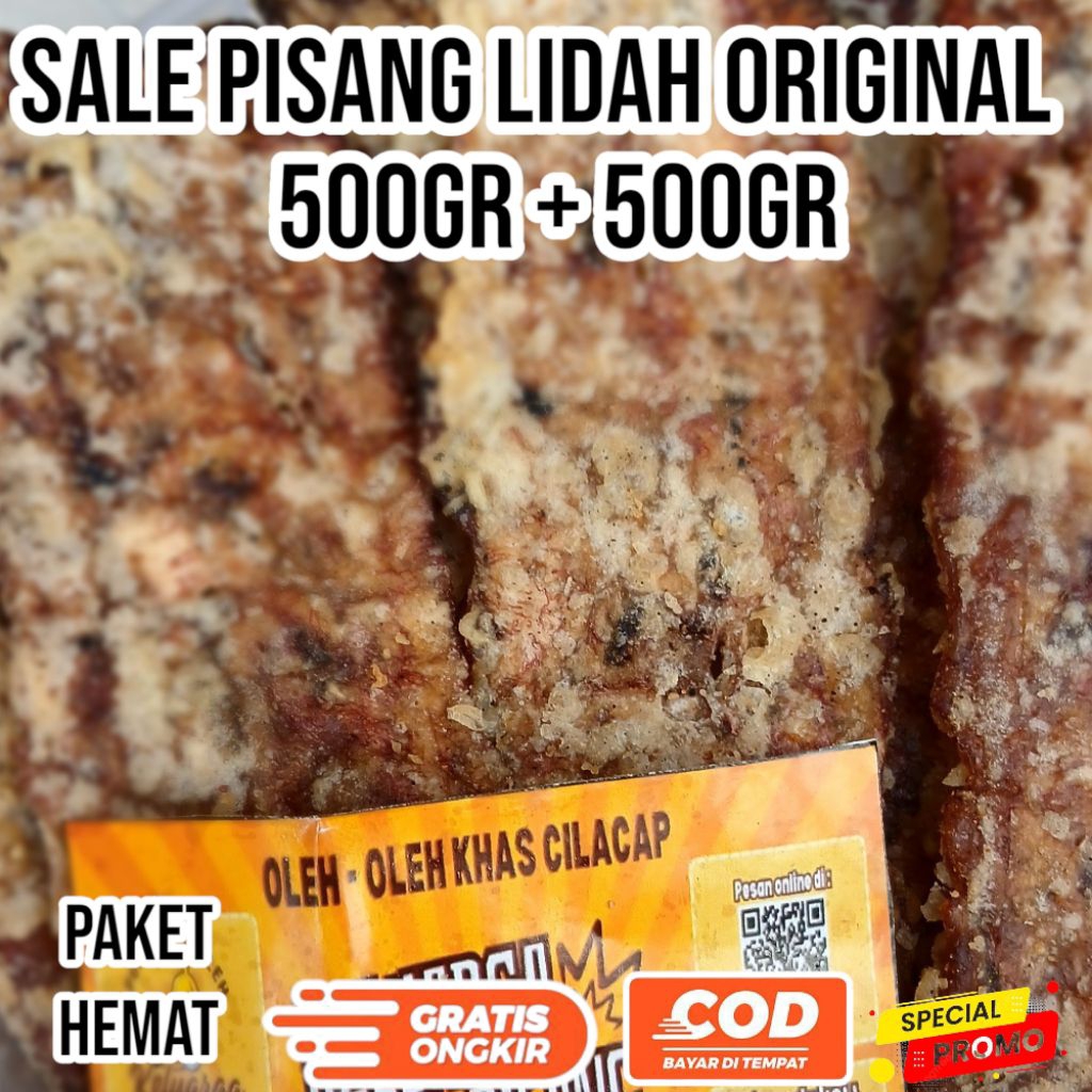 

paket hemat sale pisang lidah original kemasan 500gr + 500gr bundling lebih murah