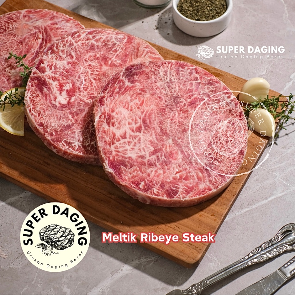 

Daging Steak Ribeye Beef Meltik 1kg - Super Daging Semarang