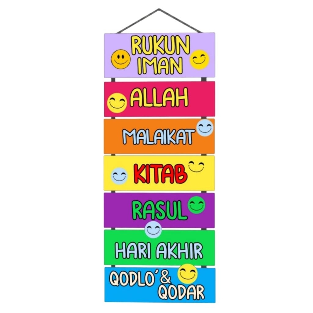 Poster Gantung Rukun Iman Edukasi Anak Poster Gantung