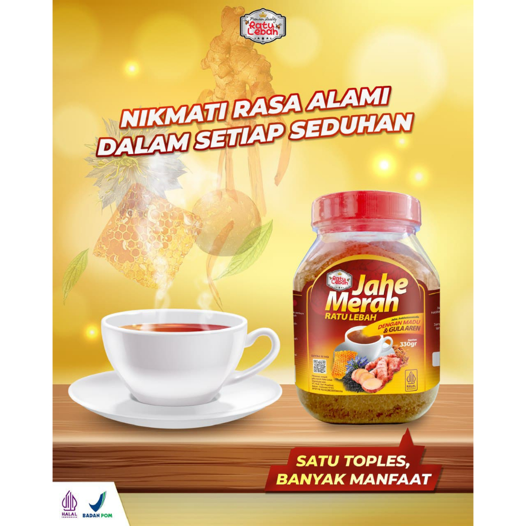 

Jahe Merah Ratu Lebah Plus Madu Gula Aren dan Habbatussauda 330 gram Minuman Sehat Alami