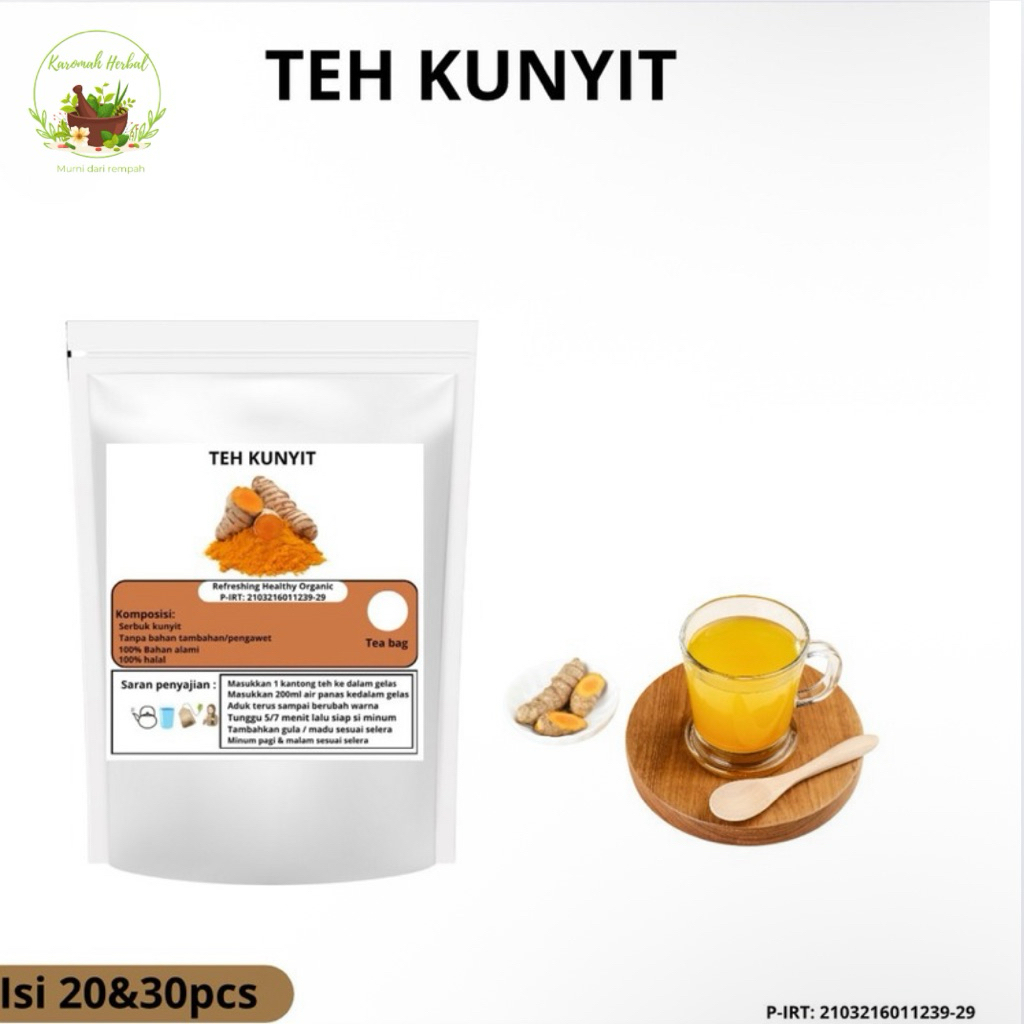 

TEH CELUP HERBAL KUNYIT |curcuma longa(mengobati magh &kembung isi 20&30pcs
