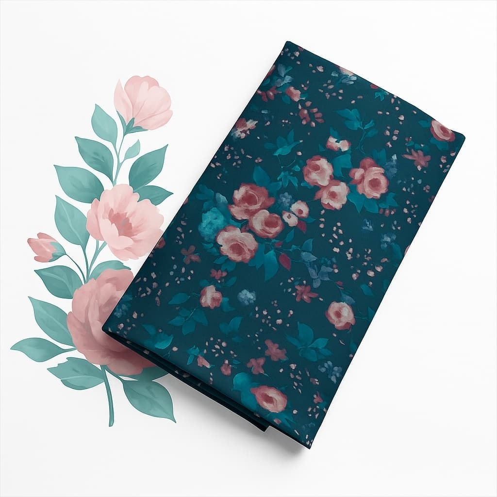 Kain Ceruty Baby Doll Motif Bunga Elegan – Bahan Lembut, Jatuh, Cocok untuk Gamis & Dress jt