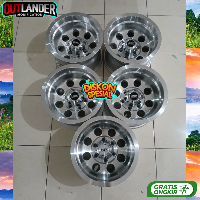 velg daytona R15 lobang 6 lebar10 untuk mobil Terrano Dmax Panther Land Cruiser dll hsr duffy r15