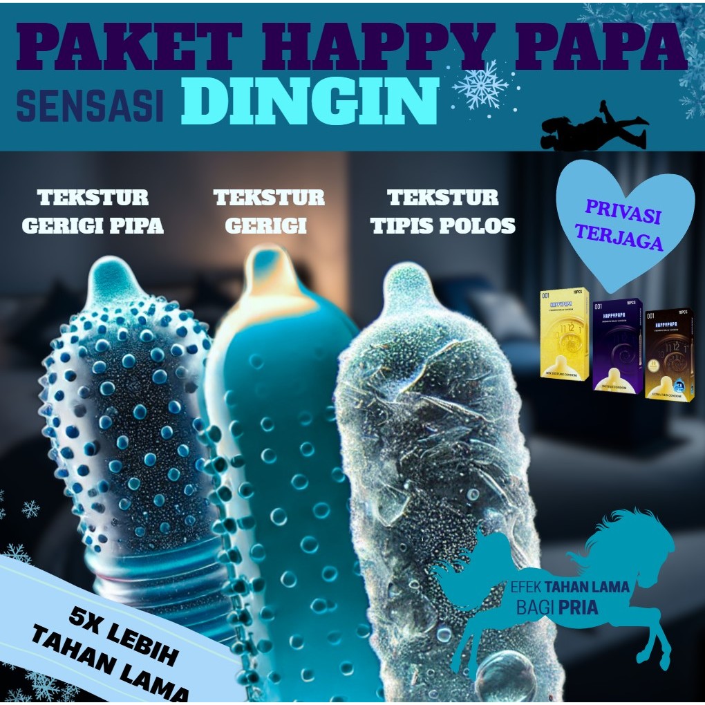 Paket Sensasi Ice Dingin Kondom - Condom Bergerigi Berduri Pipa Kasar Extreme - Condom 001 Jepang